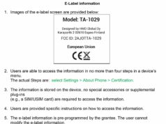 FCC Label of Nokia 2