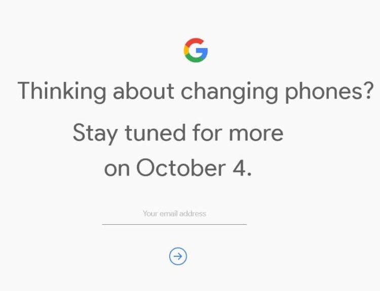 Google Pixel 2 October 4th teaser