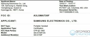 Galaxy A7 2018 SM-A730F FCC