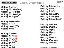 Samsung Galaxy devices to get Android 8.0 Oreo update