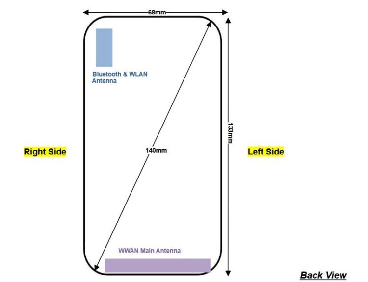 Nokia TA-1047 FCC dimentions