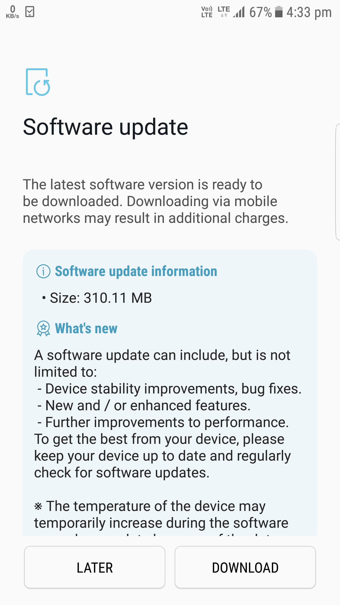 Galaxy S7 Edge December Security update