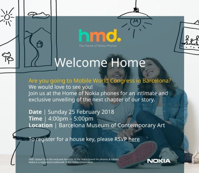 HMD Global February 25 MWC 2018 event