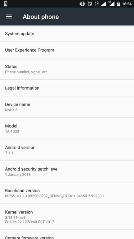 Nokia 6 official Android Oreo update