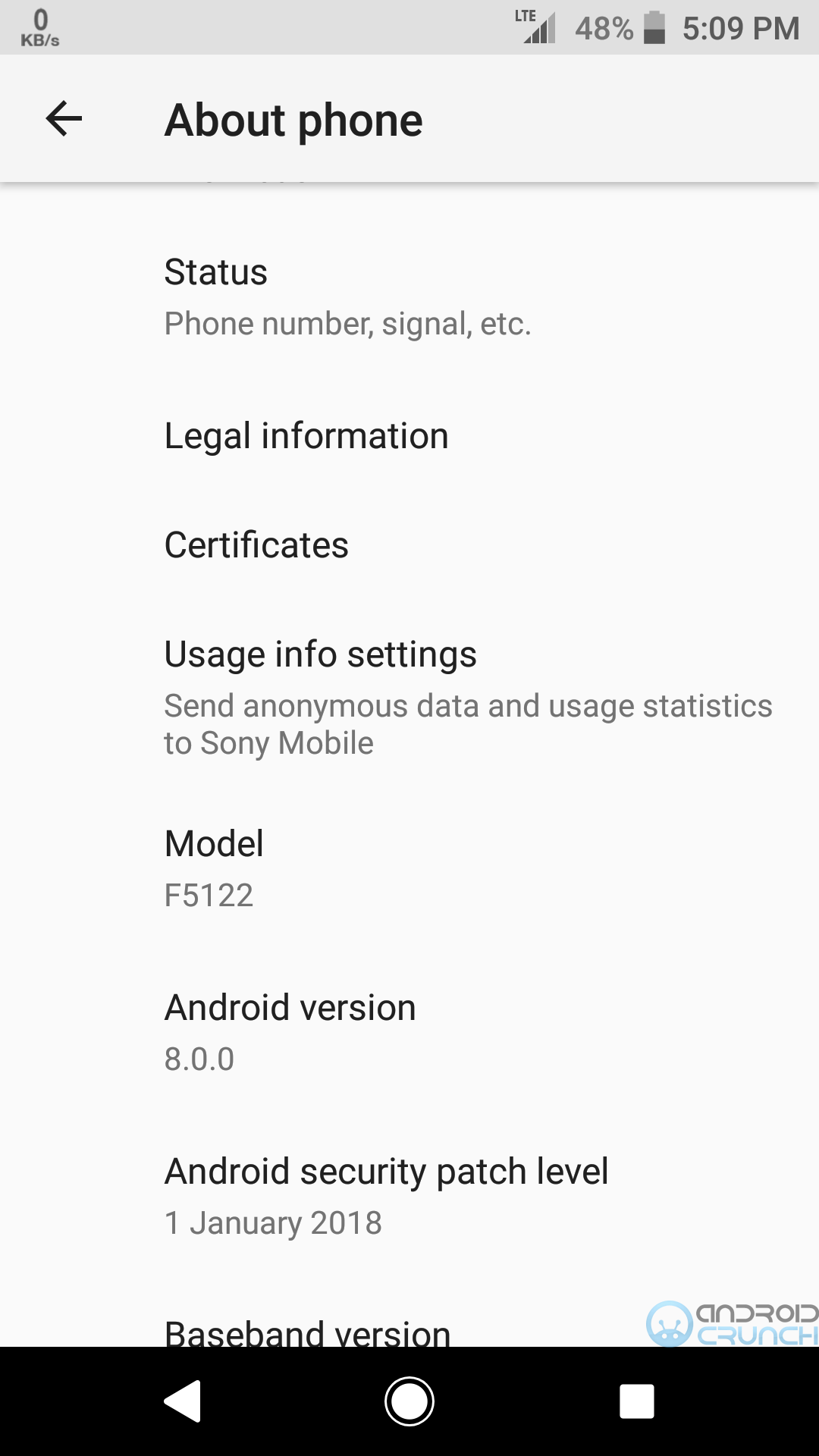 Sony Xperia X Android Oreo update january patch