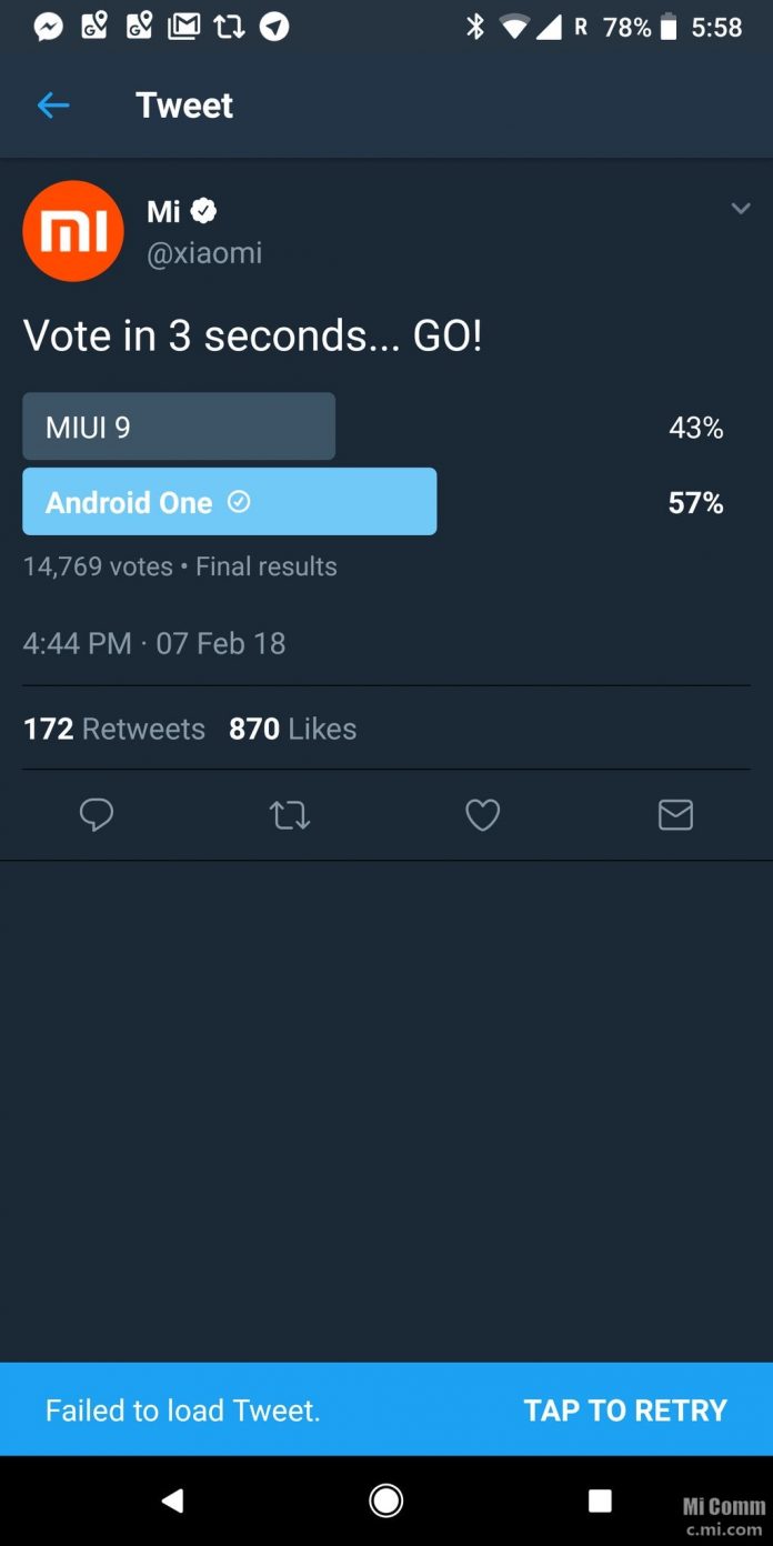 Xiaomi Android one VS MIUI Twitter poll 696x1392