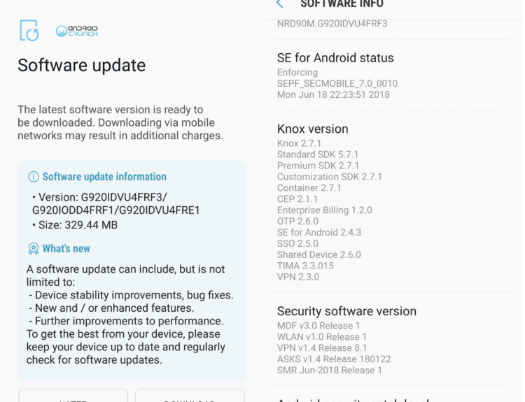 Samsung Galaxy S6 June Security update